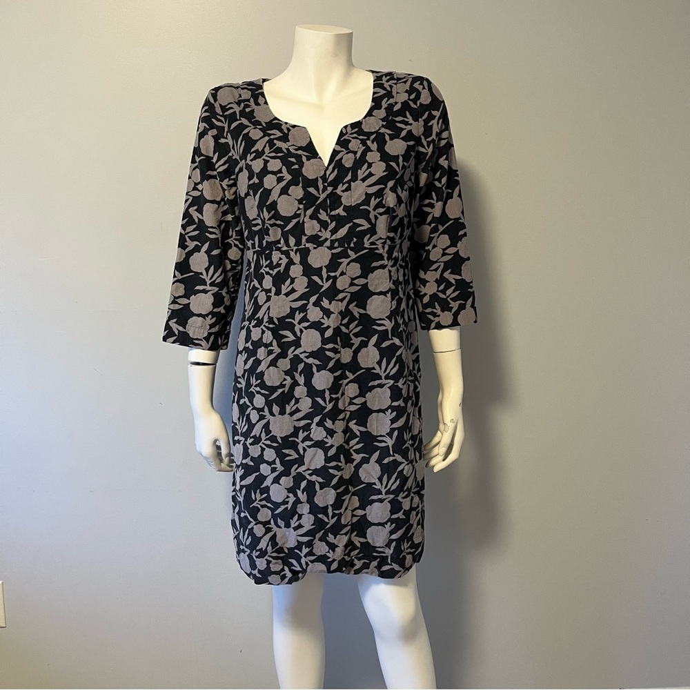 Boden Floral Black and Gray Dress